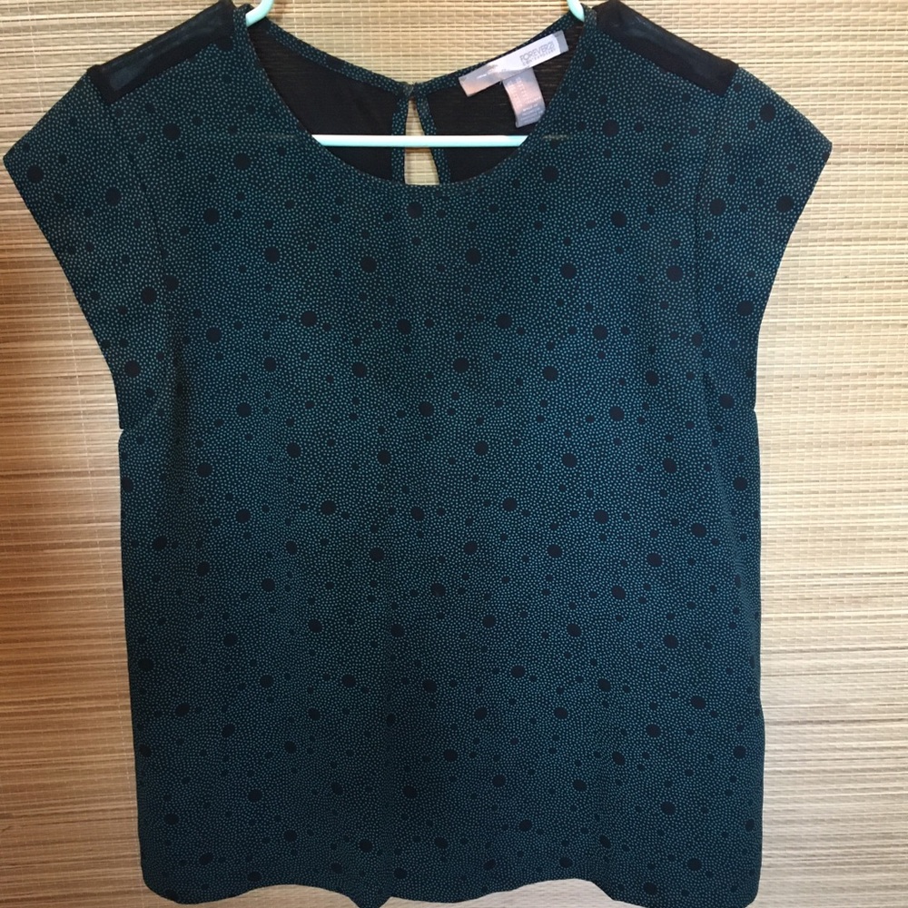 Forever 21 Green Polka Dots Top